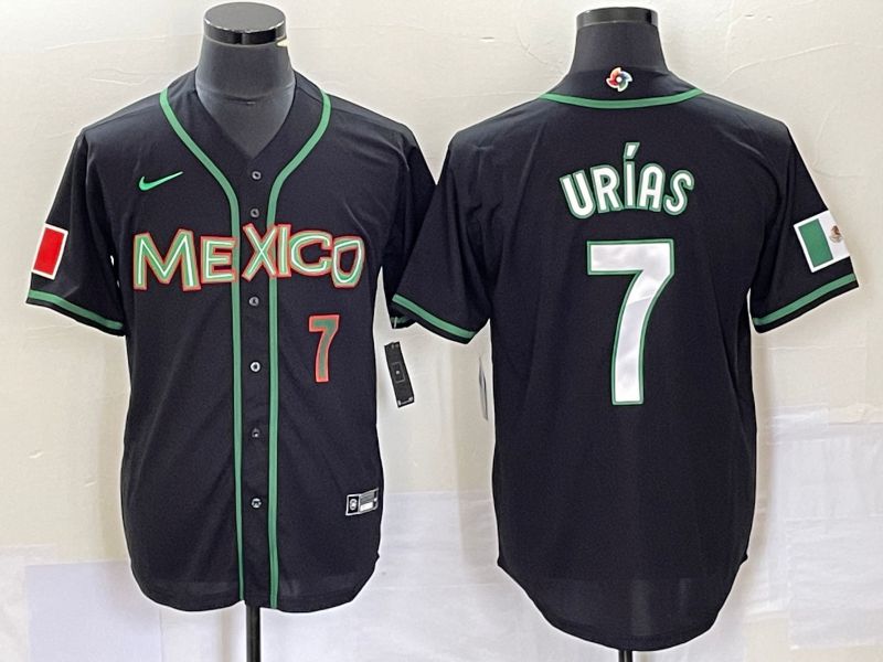 Men 2023 World Cub Mexico #7 Urias Black white Nike MLB Jersey22->more jerseys->MLB Jersey